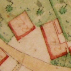 Kartenausschnitt aus Katasterkarte 1818; Haus Nr. 22