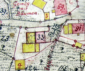 Ergänzungskarte zum Primärkataster Verrenberg 1833; Haus 33