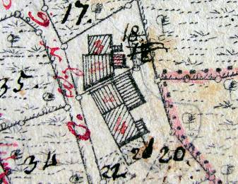 Kartenausschnitt aus Katasterkarte 1839; Haus Nr. 4