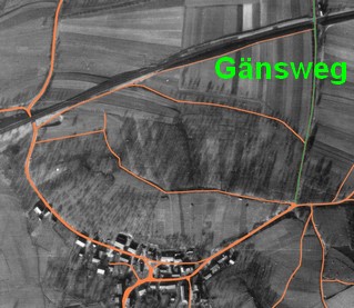 Gänsweg in Verrenberg auf Karte von 1944