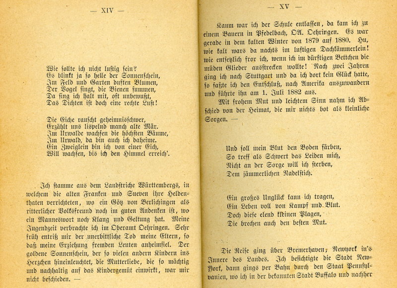 Gedichtband von Eberhard Schanzenbach aus Verrenberg, 1898