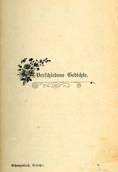 Gedichtband von Eberhard Schanzenbach aus Verrenberg, 1898