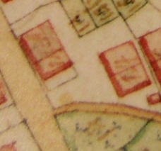 Kartenausschnitt aus Katasterkarte 1818; Haus Nr. 14