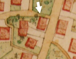 Kartenausschnitt aus Katasterkarte 1818; Haus Nr. 48