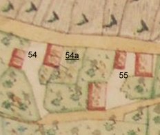 Kartenausschnitt 1818; Haus Nr. 54a