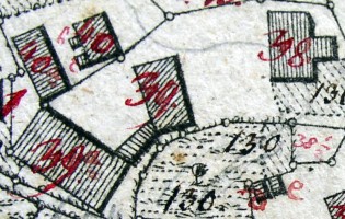 Kartenausschnitt aus Karte von 1839; Haus Nr. 39