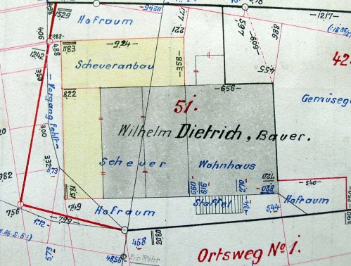 Nachtrag zum Primärkataster Verrenberg , 1914; Haus 51