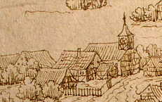 Haus Nr. 43 in Verrenberg - Zeichnung dieses Bereiches von 1670