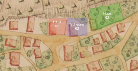 Die Häuser 61 und 62 in einer schematischen Darstellung
