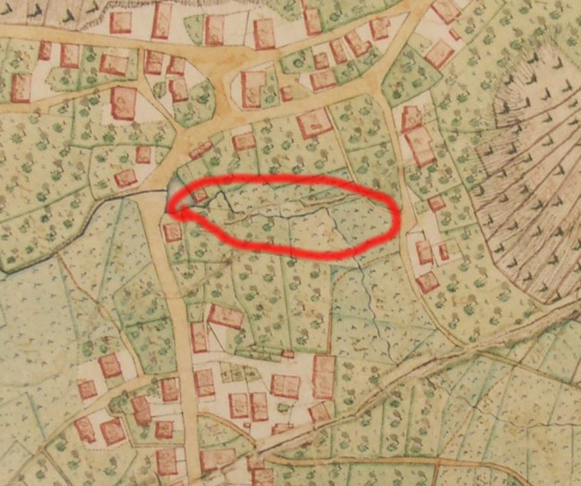 Die Werren in Verrenberg auf einer Karte von 1818