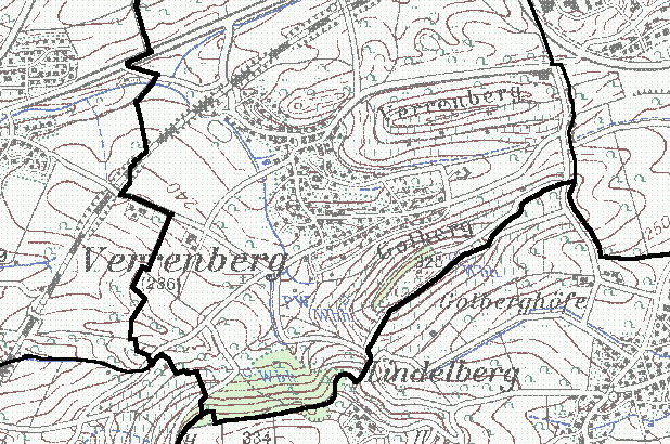 Gemarkung Verrenberg im Laufe der Zeit