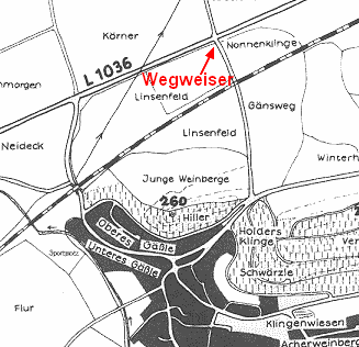 Stand des Wegweiser nach Verrenberg am Gaensweg 1880