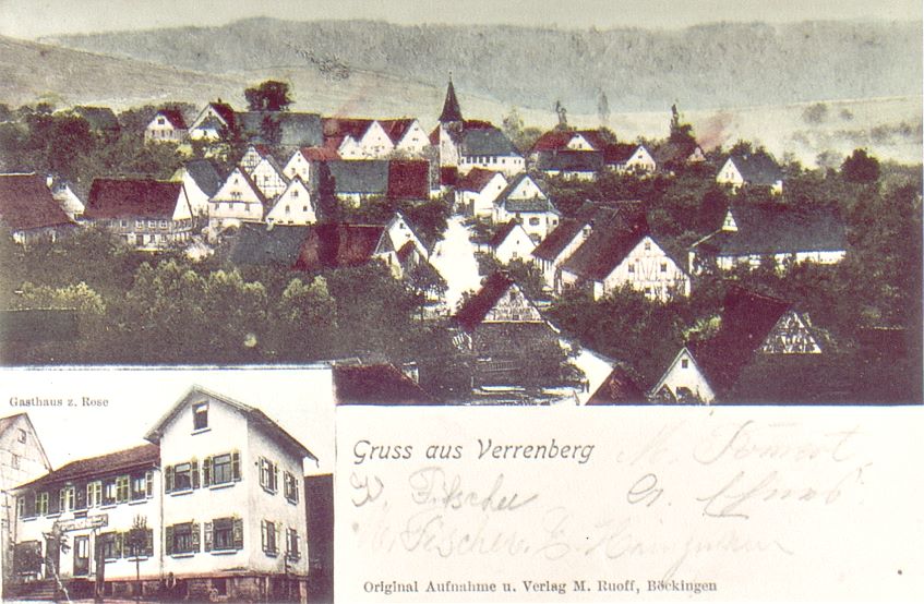 Postkarte von Verrenberg 1907