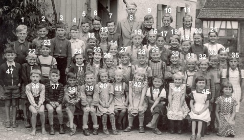 Klassenbild der Volksschule Verrenberg; zwischen 1955 - 1962